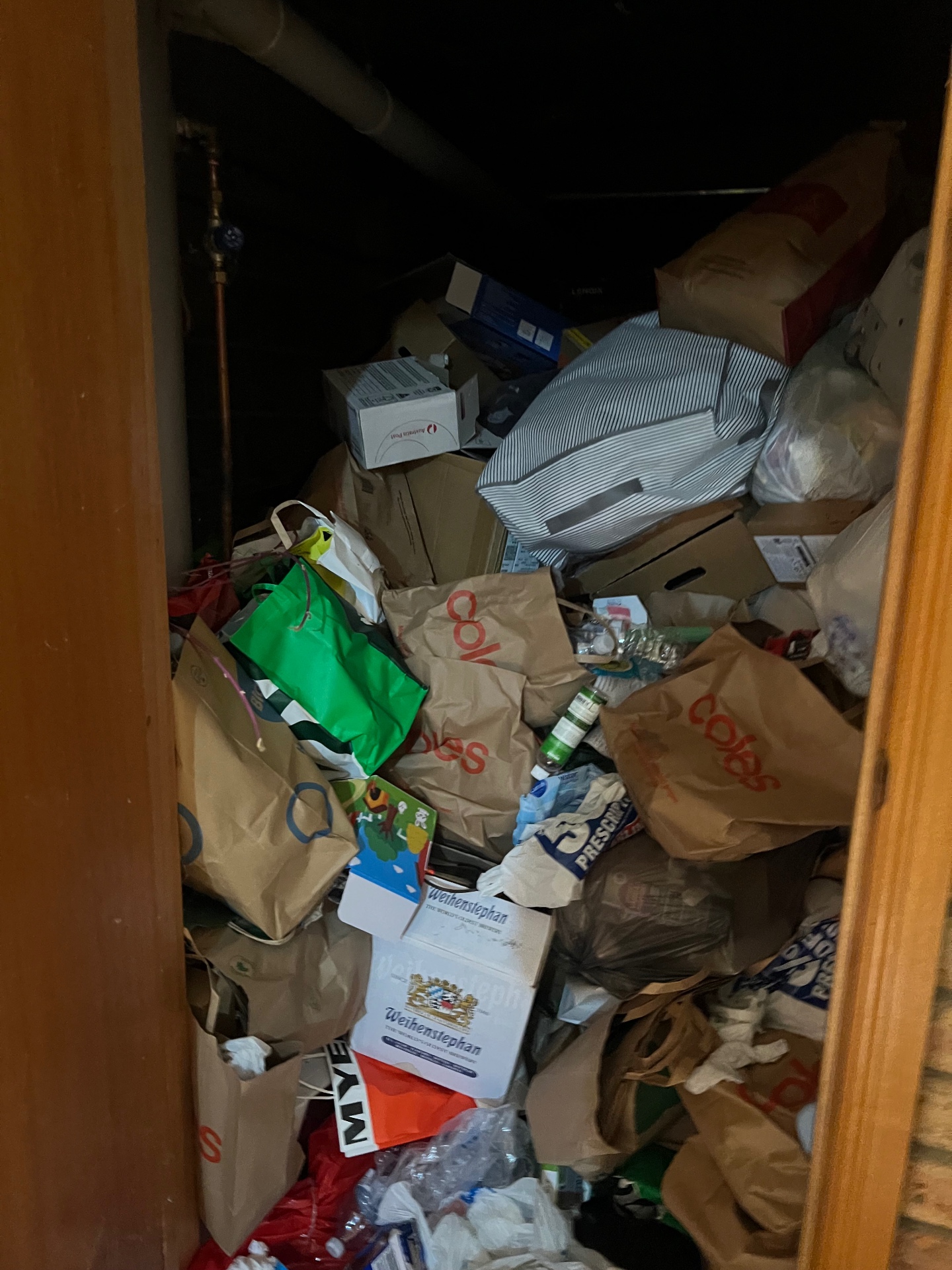 Under-house cleanout — before rubbish removal